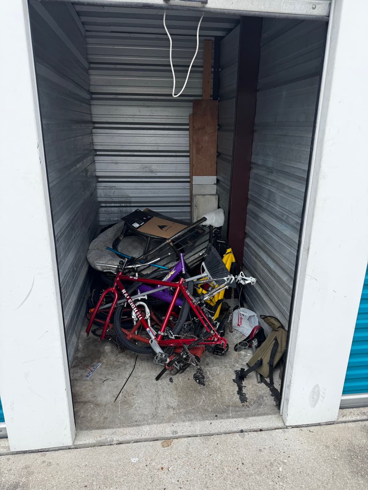 Storage unit before and after cleanout (before)